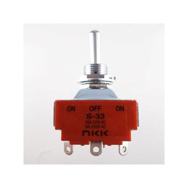 NKKスイッチズ 小形トグルスイッチONーOFFーON S-33-J 1個 64-5646-09（直送品）