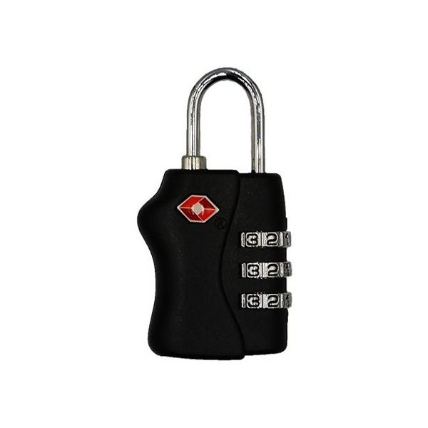 ロジック TSA南京錠 3ダイヤル ブラック LG-PLK-TSA-3DL-BK 1個 65-2351-13（直送品）