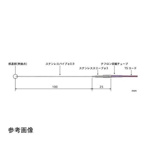 半固形物・液体一般用温度センサ BSシリーズ ー200~300°C スリーブタイプ φ0.9mm BS-91K-010-TS1-ASP 1本（直送品）