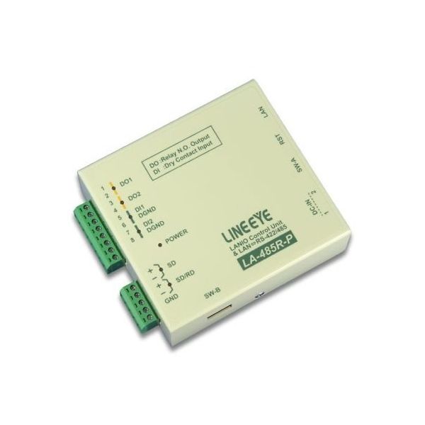 LAN接続型デジタルIOユニット+LAN<=>RSー422/485変換 リレー接点2出力/ドライ接点2入力 LA-485R-P 1式（直送品）
