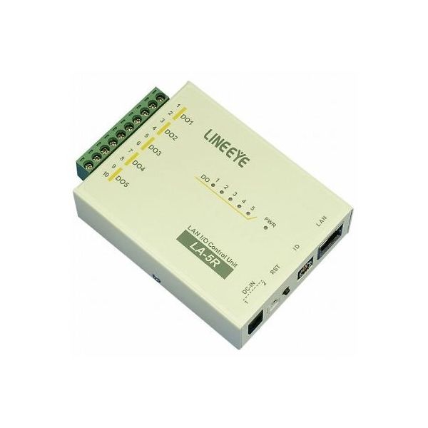 ラインアイ LAN接続型デジタルIOユニット リレー接点5出力 LA-5R(G) 1式 64-5070-50（直送品）