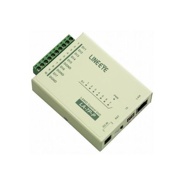 ラインアイ LAN接続型デジタルIOユニット ドライ接点7入力 LA-7P-P(G) 1式 64-5070-48（直送品）