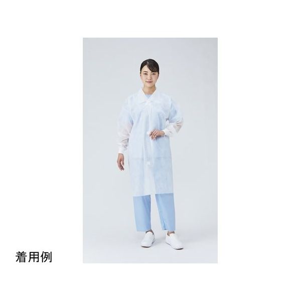 メディテックジャパン マジックテープ付不織布白衣 リブ付 50枚入 M DHMR-M 1ケース(50枚) 65-3752-61（直送品）