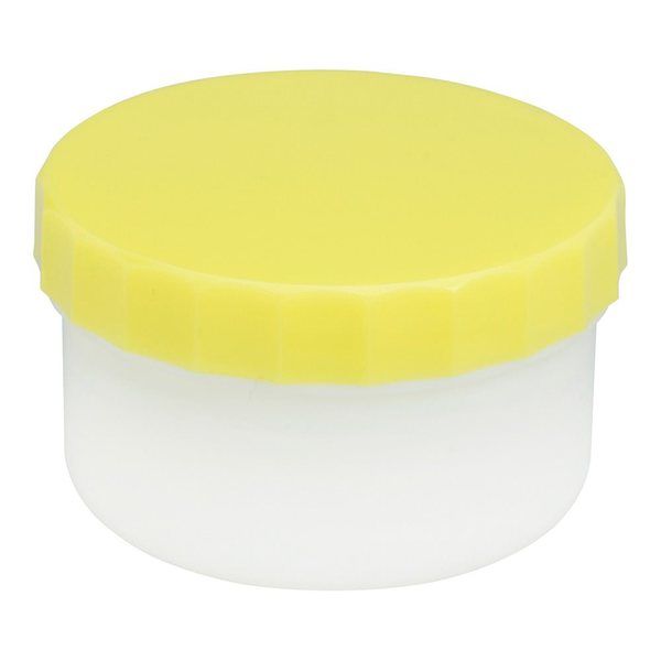 ケーエム化学 プラ壺(深型・未滅菌) 丸底タイプ 55mL 黄 50個入 33056 1箱(50個) 9-1418-06（直送品）