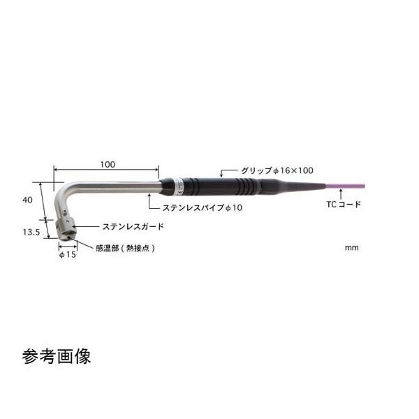 静止表面用温度センサ A形シリーズ ー50~500°C タイプE 90°、平行 100mm A-233E-01-1-TC1-ASP 1本（直送品）