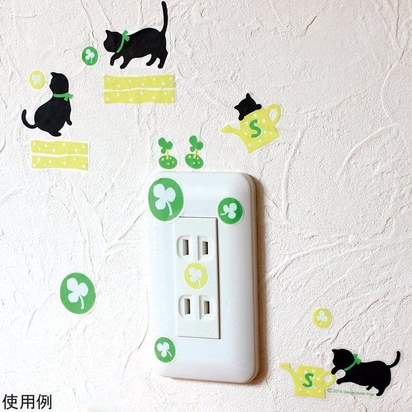 サンコーマーク工業 蓄光スイッチステッカー 光るクローバー EWS-419 1枚 8-339-03（直送品）