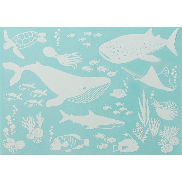 サンコーマーク工業 飛散防止シート 南国の生き物 QWS-541 1枚 8-341-05（直送品）