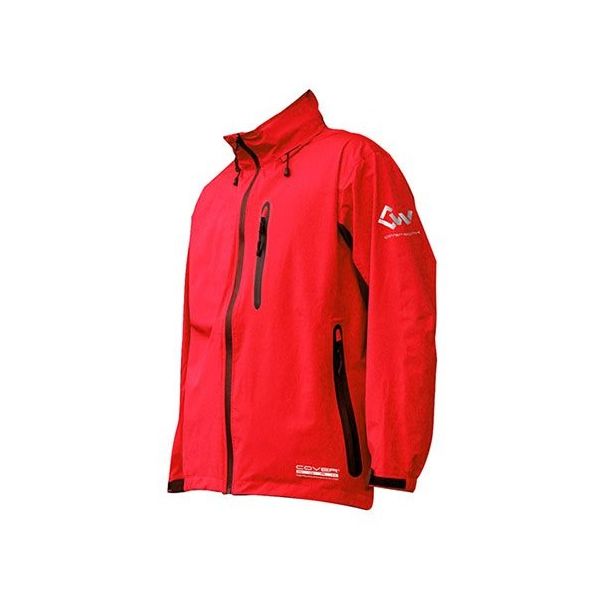 カヴァーワーク レインウエアアクロスレイン レッド L AG-8000 1着 63-5526-37（直送品）