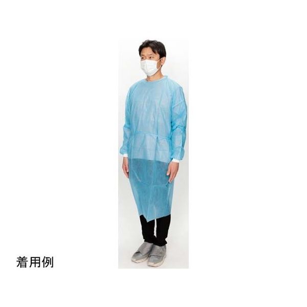 フィフティ・ヴィジョナリー アイソレーションガウン(非防水ーリブ袖)個包装 青 100枚入り FV-IG-013BL 1ケース(100枚)（直送品）