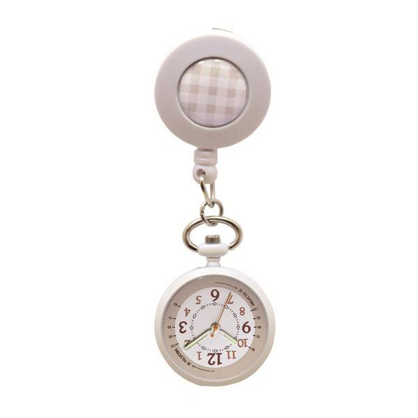 フィールドワーク ナースウォッチ(リールクリップ付き)ホワイト GY017p-1 1個 7-4350-01（直送品）