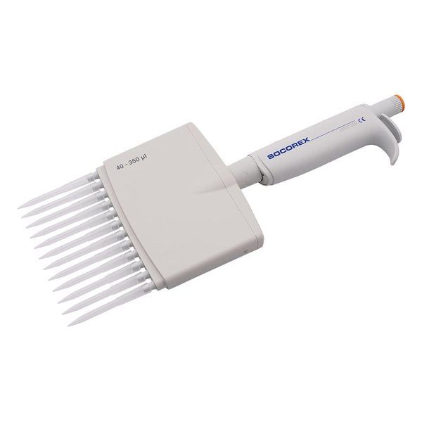 ソコレックス 12チャンネルマイクロピペット(アキュラ) 40~350μL JCSS校正証明書付 855.12.350 1本（直送品）