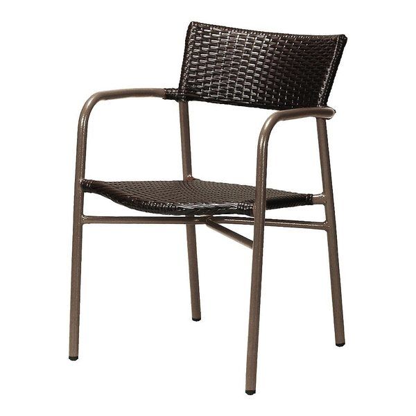 弘益 アルミアームチェア ブラウン AL-W53AC 1個 67-5754-89（直送品）