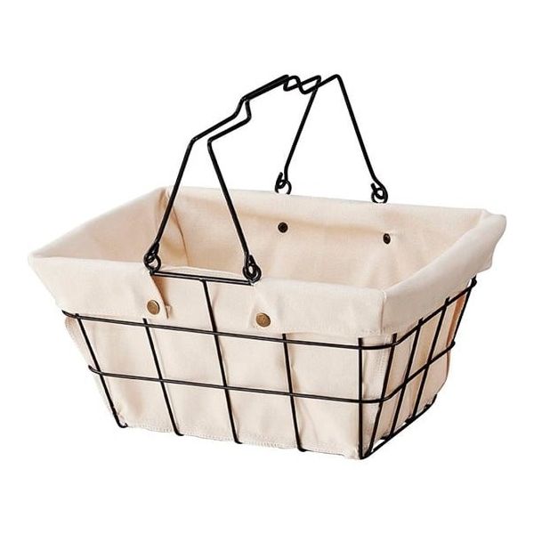 アズワン ワイヤーファブリックバスケット 買い物かご S アイボリー 68-0986-99 1個（直送品）
