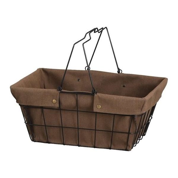 アズワン ワイヤーファブリックバスケット 買い物かご L ブラウン 68-0987-05 1個（直送品）