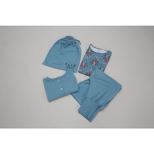 アズワン ネムレルパジャマ ~うっとり肌心地~ 3点セット(収納袋付き) ブルー 68-4038-11 1組（直送品）