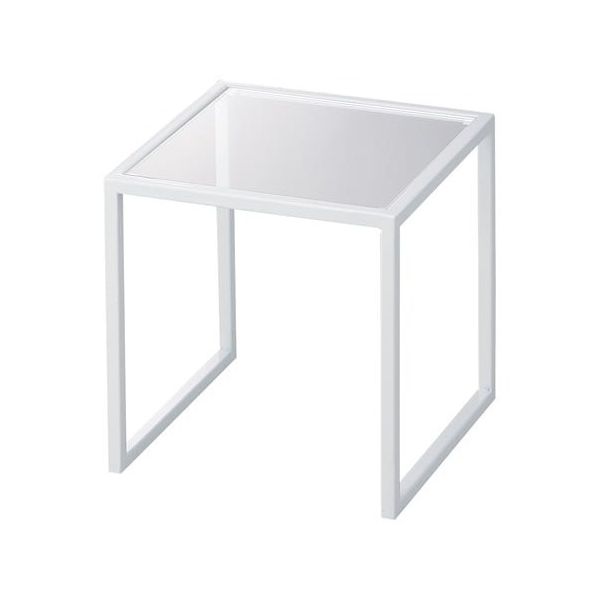 アズワン スチール脚コの字ディスプレイ ホワイト 20cm角 68-0588-66 1個（直送品）