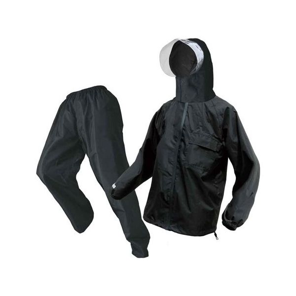 富士手袋工業 ブレリス極軽快適レインスーツ ブラック L 377-10-BLACK-L 1着 68-1982-76（直送品）
