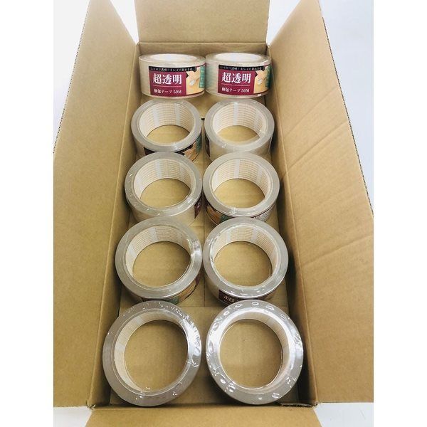 紺屋商事 超透明OPPテープ 48mm×50m 箱販売10巻セット 68-2013-15 1箱(10巻)（直送品）