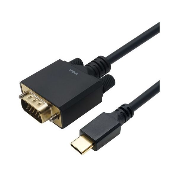 ホーリック USB TypeーC→VGA 変換ケーブル 10m UCVG100-758BB 1本 68-5059-51（直送品）