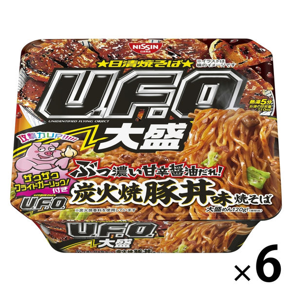 日清焼そばU.F.O.大盛 甘辛醤油だれ 炭火焼豚丼味 1セット（1個×6） 日清食品