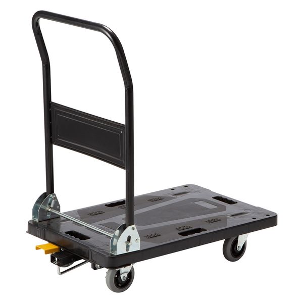現場のチカラ　樹脂台車（ハンドル折りたたみ）　静音タイプ（ブレーキ付）　150kg荷重 オリジナル