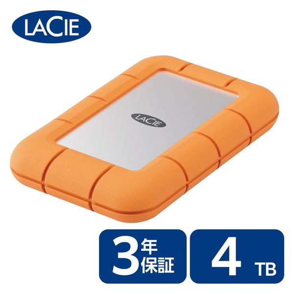 LaCie Rugged mini SSD 外付け 4TB ポータブル 耐衝撃 コンパクト STMF4000400 ラシー 1個（直送品）