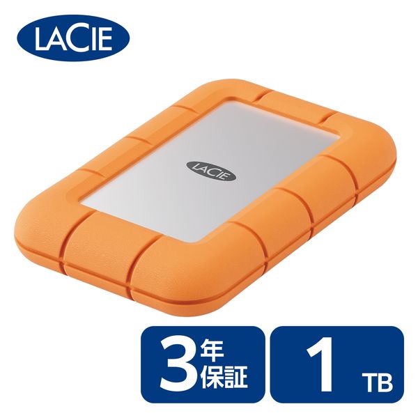 LaCie Rugged mini SSD 外付け 1TB ポータブル 耐衝撃 コンパクト STMF1000400 ラシー 1個（直送品）