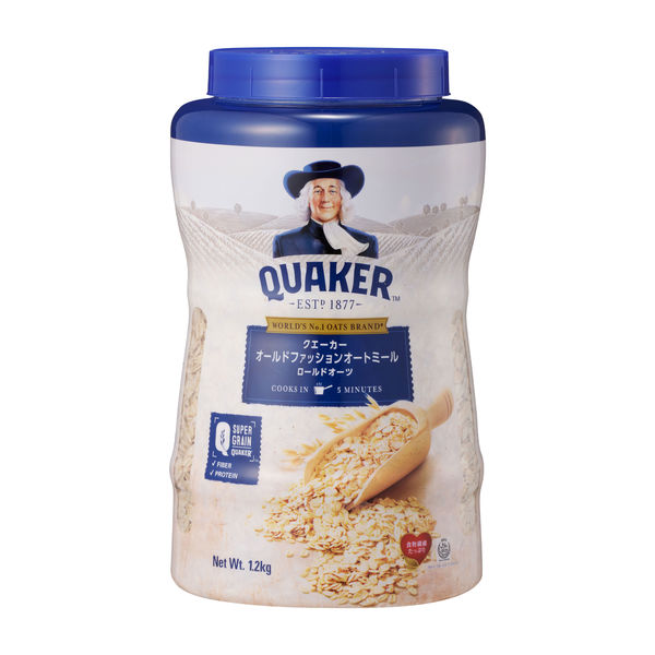 QUAKER（クエーカー） オールドファッションオートミール 1.2kg 1個 シリアル ロールドオーツ - アスクル