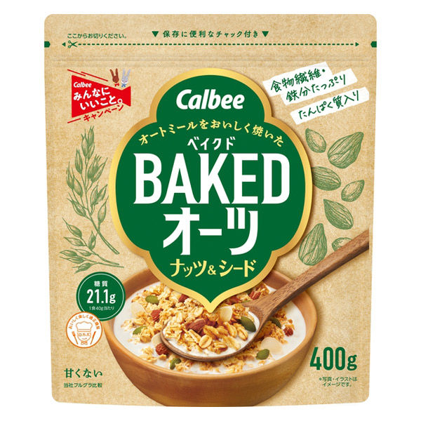 ベイクドオーツ ナッツ＆シード 400g 1袋 カルビー シリアル