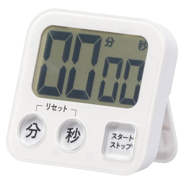 オーム電機 大画面デジタルタイマー ホワイト 08-1456 1個
