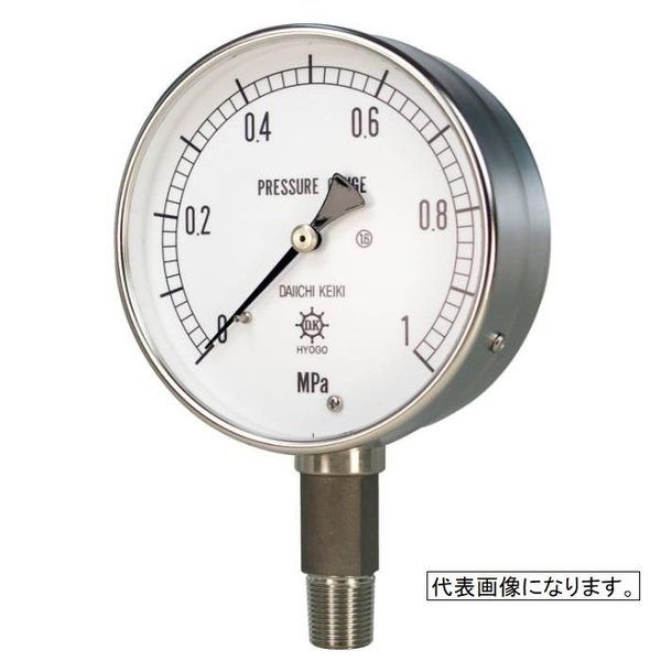 USTオールステンレス製圧力計 【USTーAT R1/4ー60X0.05MPA】 UST-AT R1/4-60X0.05MPA 1台(直送品)
