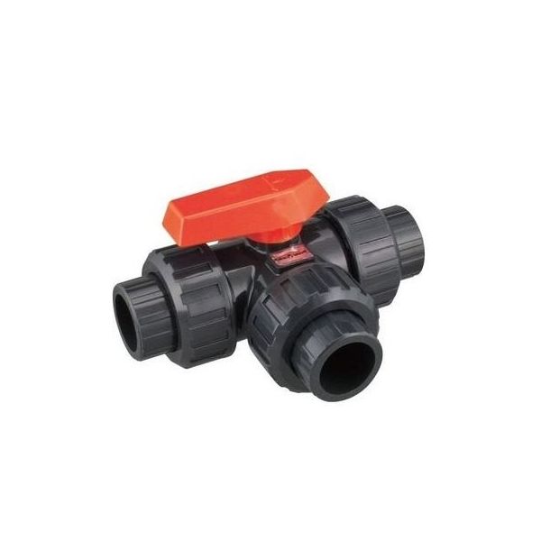 積水化学工業 クリーン STS PVC三方型ボール弁【Lポート・TS式・EPDM】 40A CL-STS-L 1個（直送品）