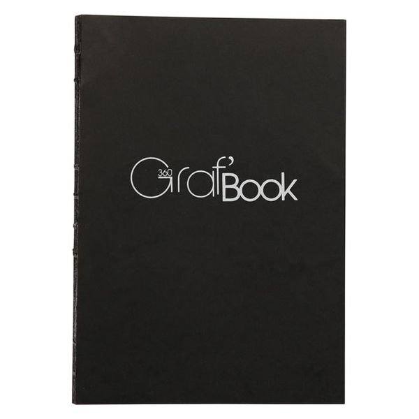 クレールフォンテーヌ Graf’Book 360°かがり綴じノート A5 ブラック cf975801 1冊（直送品）