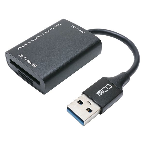 ナカバヤシ SD・microSD カードリーダー ライタ USB-A ケーブル6cm USR-ASD1/BK 1個