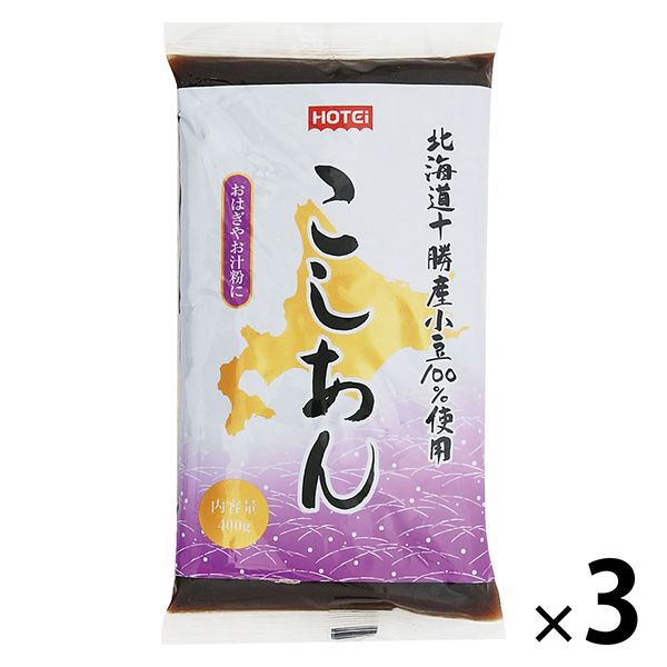 ホテイフーズ こしあん 北海道十勝産小豆100％使用 400g 1セット（1個×3）