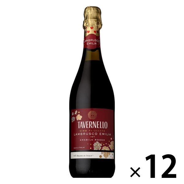 スパークリングワイン/甘口/イタリア タヴェルネッロ ランブルスコ ロッソ750ml 世界NO.1 イタリアテーブルワイン 12本 - アスクル