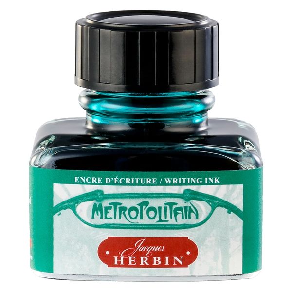 万年筆/ガラスペン・つけペン用 エルバン（HERBIN） Ｐａｒｉｓカラーズ パリメトロ ３０ｍｌ ボトルインク グリーン 1個（直送品） - アスクル