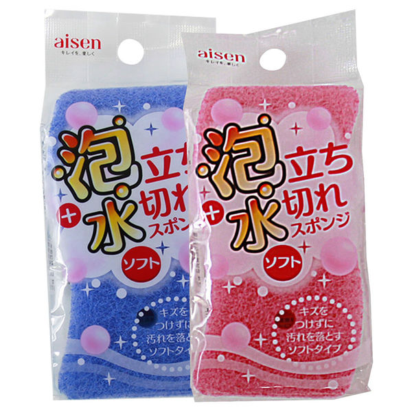 アイセン 泡立ち水切れスポンジソフト2P 4901105132862 1箱(27個