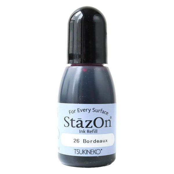 ステイズオン インカー オールマイティーインクパッド 金属 プラスチック 皮革 15ml Bordeaux SZR-026 1セット(5個)（直送品）