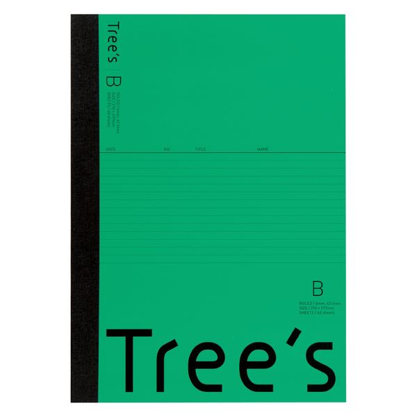 日本ノート Tree’s A4 B罫40枚 グリーン UTRBA4G 1セット(10冊)（直送品）