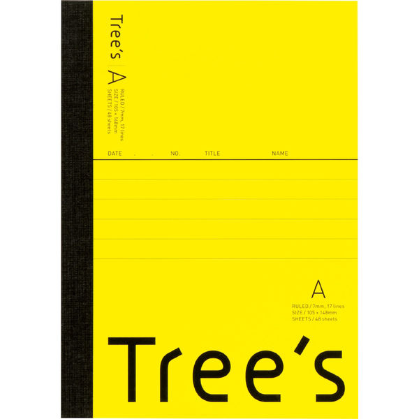 日本ノート(キョ Tree’s A6 A罫48枚 イエロー UTRAA6Y 1セット(20冊)（直送品）