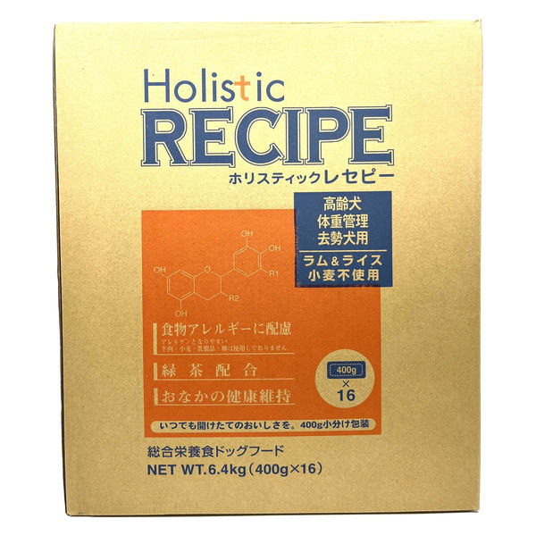 ホリスティックレセピー ドッグフード 400g×16　ラム＆ライス ホリスティックレセピー ラム＆ライス 小粒 成犬用 1歳から7歳