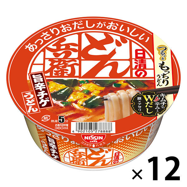 日清食品 日清のあっさりおだしがおいしいどん兵衛 旨辛チゲうどん 1セット（1個×12） カップ麺 カップうどん 大容量まとめ買い