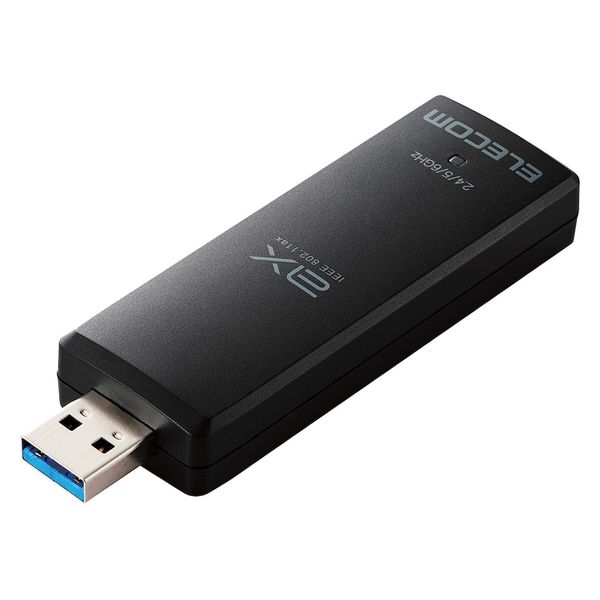 WiFi 無線LAN 子機 USB アダプタ Wi-Fi 高速通信 ブラック WDC-XE2402TU3-B エレコム 1（直送品） - アスクル