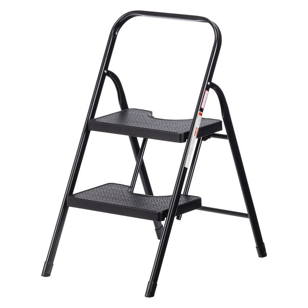 現場のチカラ 上枠付き 折りたたみステップ 2段 BK 耐荷重100kg