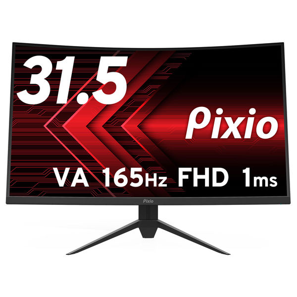 Pixio ゲーミングモニター 31.5インチ 165Hz VA ブラック PXC325-O 1台（直送品） - アスクル