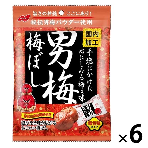 男梅 梅ぼし52g 1セット（1個×6） ノーベル製菓 - アスクル