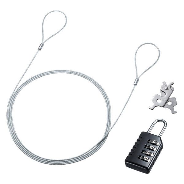 セキュリティワイヤー ダイヤル錠 スロットマルチ対応 SL-95 1個 サンワサプライ（直送品）