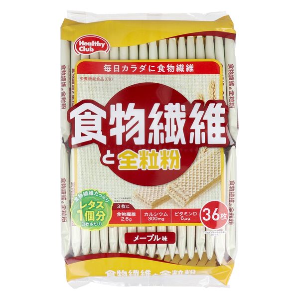 福袋・半額ポスター - クリーニング屋さん専用の通 ヘルシークラブ 36枚入 メープル味 食物繊維と全粒粉ウエハース 菓子・スナック