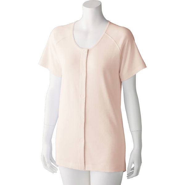 ケアファッション 3分袖ワンタッチシャツ(2枚組) 綿100% 抗菌防臭 婦人用 PH 3L 9800305 1組（直送品）